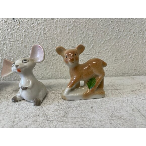 Set Of 5 Vintage Miniature Ceramic Animal Figurines - Cat, Mouse, Rabbit - Picture 4 of 11